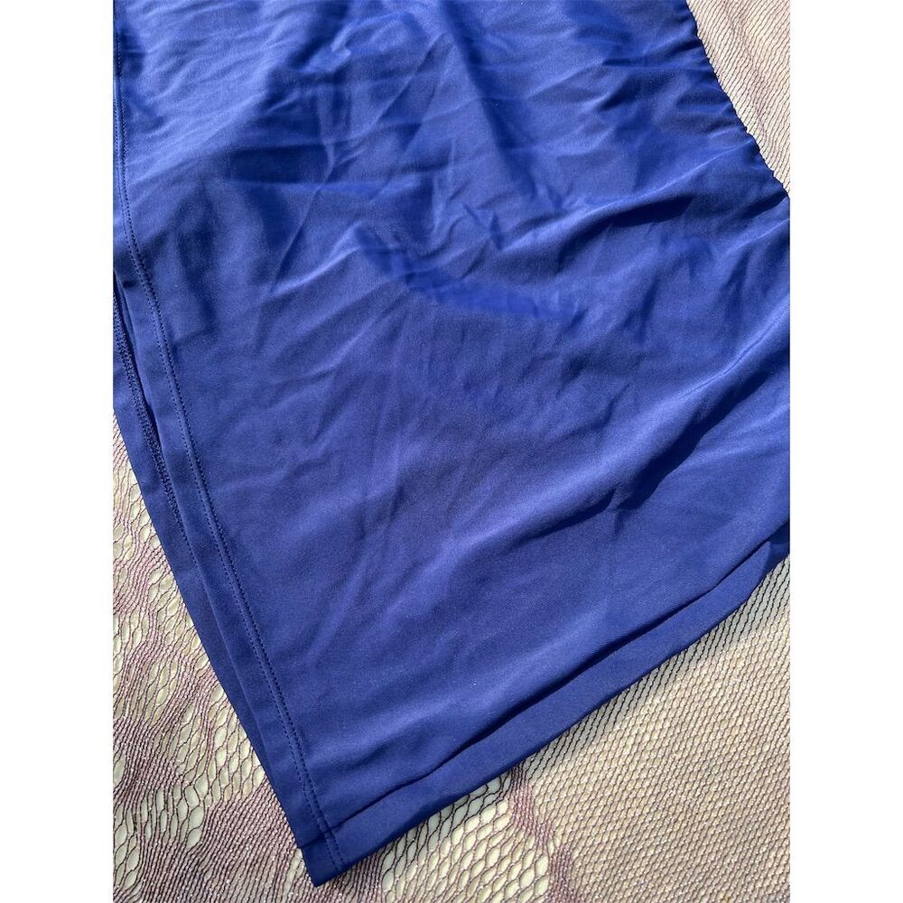 Swim Skirt M Blue Solid with Built-in Briefs - Picture 2 of 8